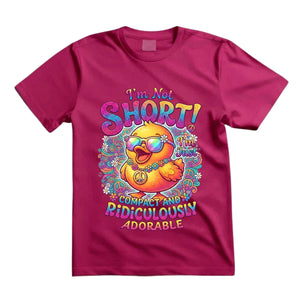 I'm Not Short I'm Just Compact And Ridiculously Adorable T Shirt Cute Hippie Duck Graphic Tee Funny Groovy Duck Shirt Colorful Peace Shirt Gift For Duck Lovers