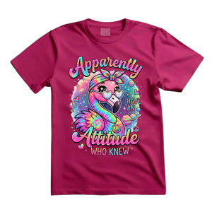 Apparently I Have An Attitude Who Knew T Shirt Funny Hippie Flamingo Graphic Tee Retro Tie Dye Flamingo Shirt Sarcastic Flamingo Shirt Gift For Flamingo Lovers