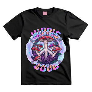 Hippie Soul T Shirt Psychedelic Mushroom Graphic Tee Peace Sign Shirt Trippy Mushroom Shirt Groovy Hippie Shirt Gift For Hippie Lovers