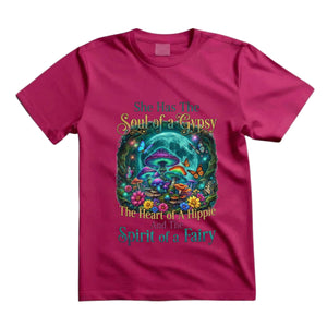 She Has The Soul Of A Gypsy T Shirt Hippie Mushroom Graphic Tee Fairy Forest Shirt Boho Mushroom Shirt Gift For Hippie Fairy Lovers