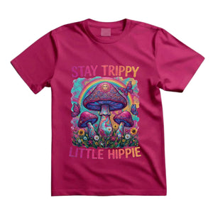 Stay Trippy Little Hippie T Shirt Psychedelic Mushroom Graphic Tee Trippy Sun Mushroom Shirt Boho Hippie Shirt Butterfly Mushroom Shirt Gift For Hippie Lovers