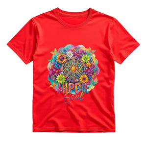 Hippie Soul T Shirt Peace Sign Floral Graphic Tee Boho Sunflower Shirt Colorful Flower Shirt Groovy Hippie Shirt Gift For Hippie Lovers