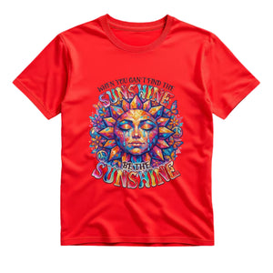 When You Can't Find The Sunshine Be The Sunshine T Shirt Hippie Sun Graphic Tee Boho Sunshine Shirt Psychedelic Sun Face Shirt Colorful Butterfly Shirt Gift For Hippie Lovers