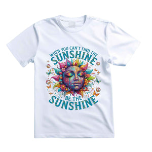When You Can't Find The Sunshine Be The Sunshine T Shirt Hippie Sun Graphic Tee Boho Sunshine Shirt Psychedelic Sun Face Shirt Inspirational Butterfly Shirt Gift For Hippie Lovers