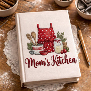 Personalized embroidered recipe book handmade linen cookbook farmhouse kitchen gift 5