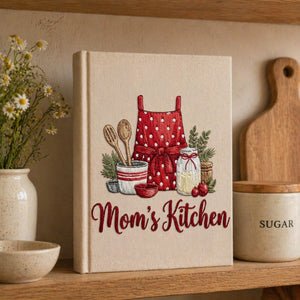 Personalized embroidered recipe book handmade linen cookbook farmhouse kitchen gift 6
