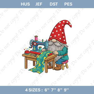 Gnome Teatowel Embroidery File Cute Summer Gnome Machine Embroidery Design Kitchen Towel Stitch Pattern Sewing Craft Seamstress Gift