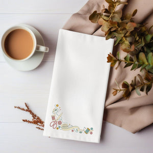 Floral Sewing Border Embroidery File: Scissors, Tape Measure, Spool (Digital Download)