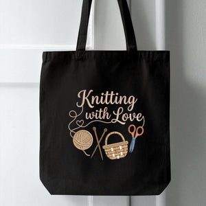 Knitting with Love Embroidery File: Yarn, Needles, Basket Design (Digital Download)