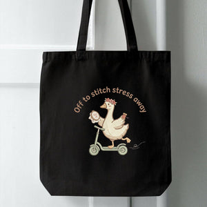 Goose Scooter Embroidery File: Funny Sewing Quote Design (Digital Download)