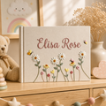 Personalized daisy butterfly hand embroidered linen notebook with custom name floral journal gift