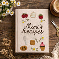 Personalized embroidered strawberry recipe book handmade linen cookbook gift
