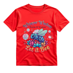 Whisper Wisdom Words Of Wisdom Let It Bee T Shirt Hippie Bee Graphic Tee Retro Lotus Bee Shirt Groovy Boho Bee Shirt Gift For Bee Lovers