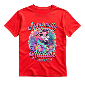 Apparently I Have An Attitude Who Knew T Shirt Funny Hippie Flamingo Graphic Tee Retro Tie Dye Flamingo Shirt Sarcastic Flamingo Shirt Gift For Flamingo Lovers