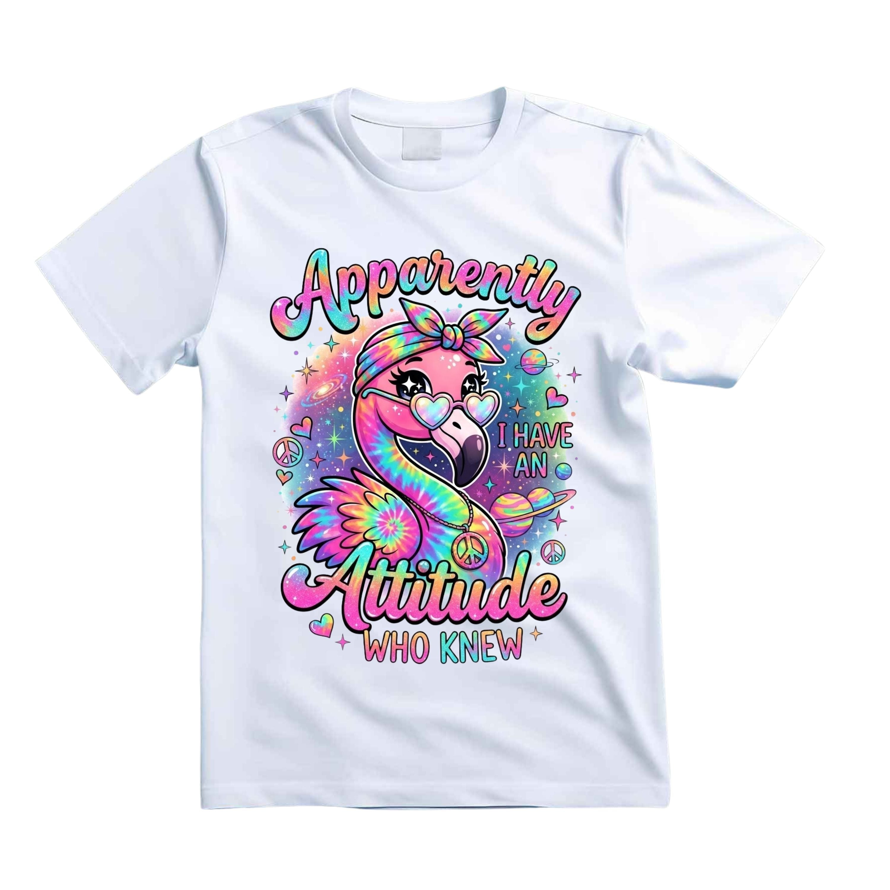 Apparently I Have An Attitude Who Knew T Shirt Funny Hippie Flamingo Graphic Tee Retro Tie Dye Flamingo Shirt Sarcastic Flamingo Shirt Gift For Flamingo Lovers