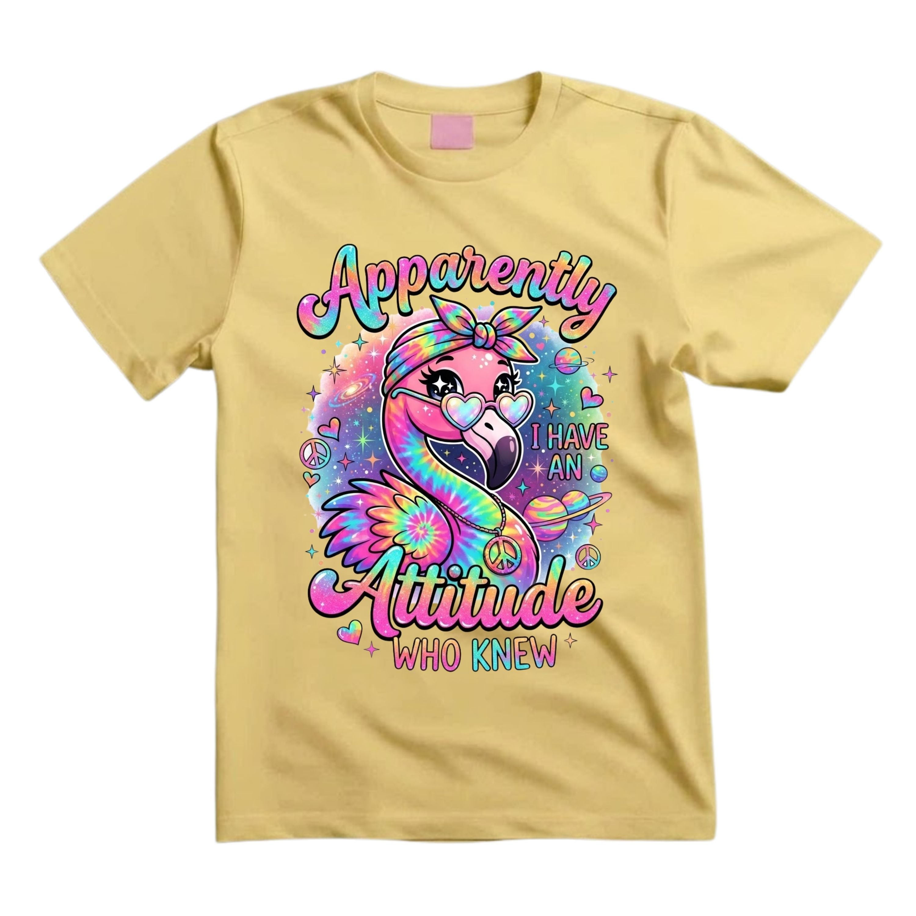 Apparently I Have An Attitude Who Knew T Shirt Funny Hippie Flamingo Graphic Tee Retro Tie Dye Flamingo Shirt Sarcastic Flamingo Shirt Gift For Flamingo Lovers