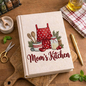 Personalized embroidered recipe book handmade linen cookbook farmhouse kitchen gift 3