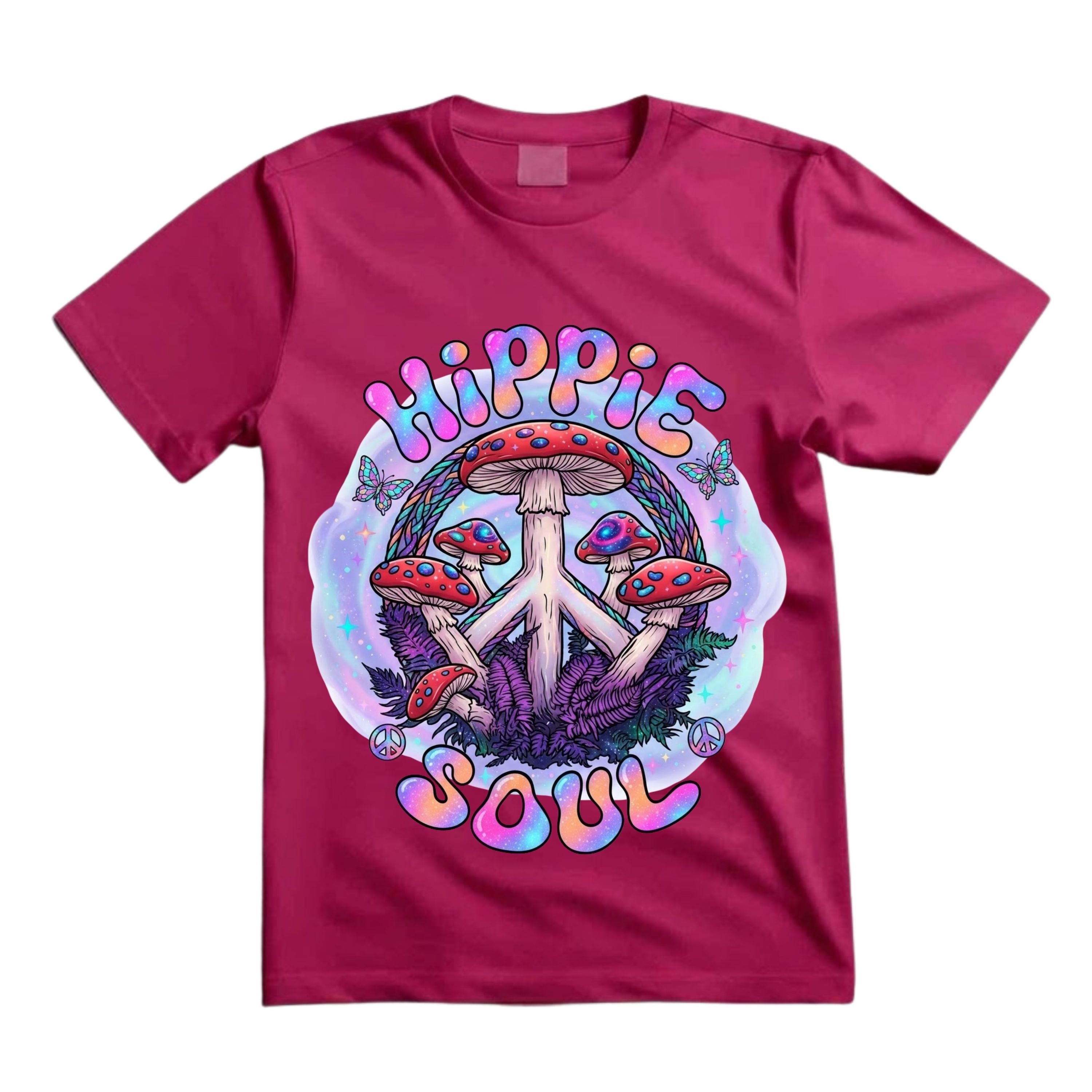 Hippie Soul T Shirt Psychedelic Mushroom Graphic Tee Peace Sign Shirt Trippy Mushroom Shirt Groovy Hippie Shirt Gift For Hippie Lovers