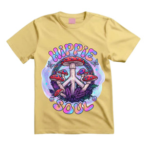 Hippie Soul T Shirt Psychedelic Mushroom Graphic Tee Peace Sign Shirt Trippy Mushroom Shirt Groovy Hippie Shirt Gift For Hippie Lovers