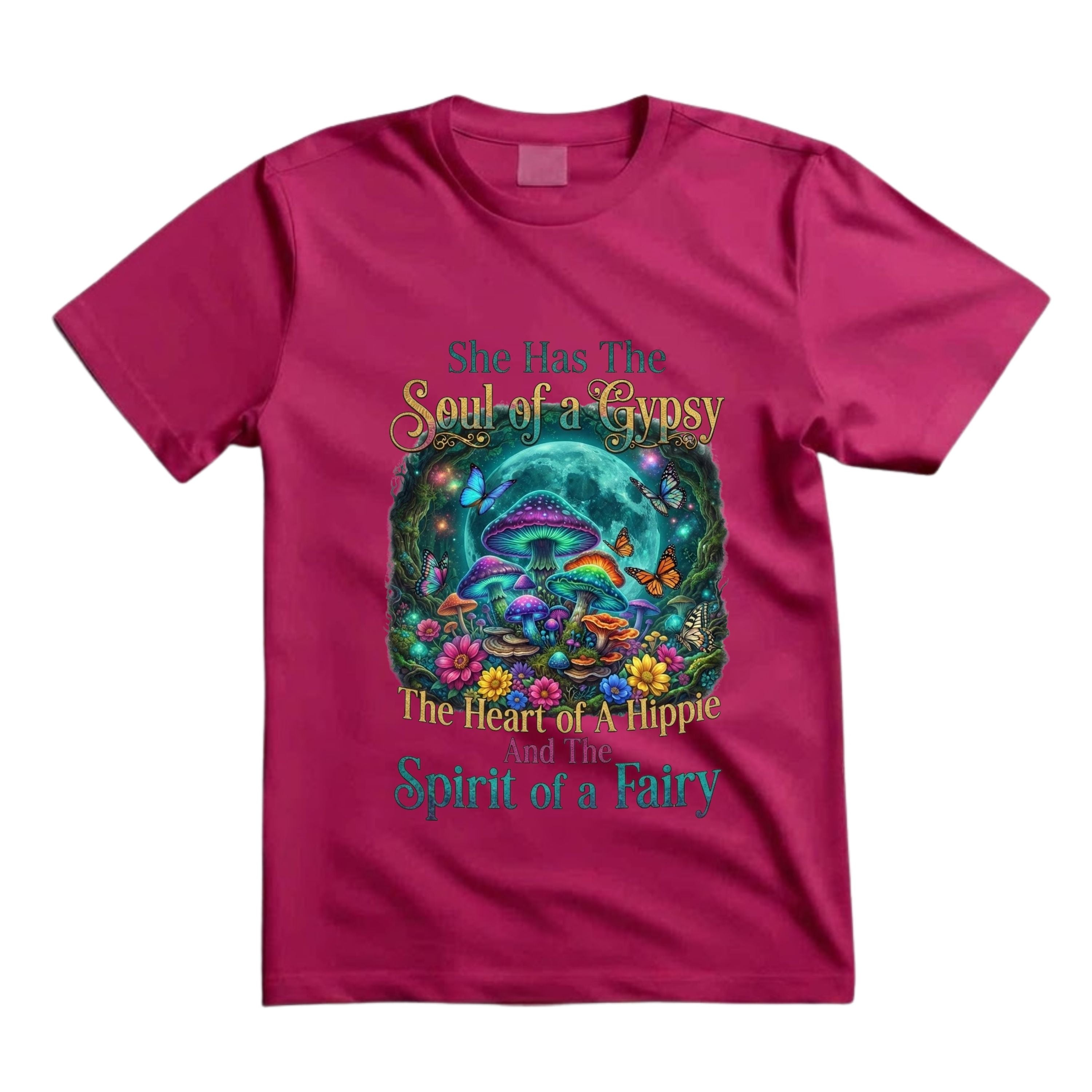 She Has The Soul Of A Gypsy T Shirt Hippie Mushroom Graphic Tee Fairy Forest Shirt Boho Mushroom Shirt Gift For Hippie Fairy Lovers