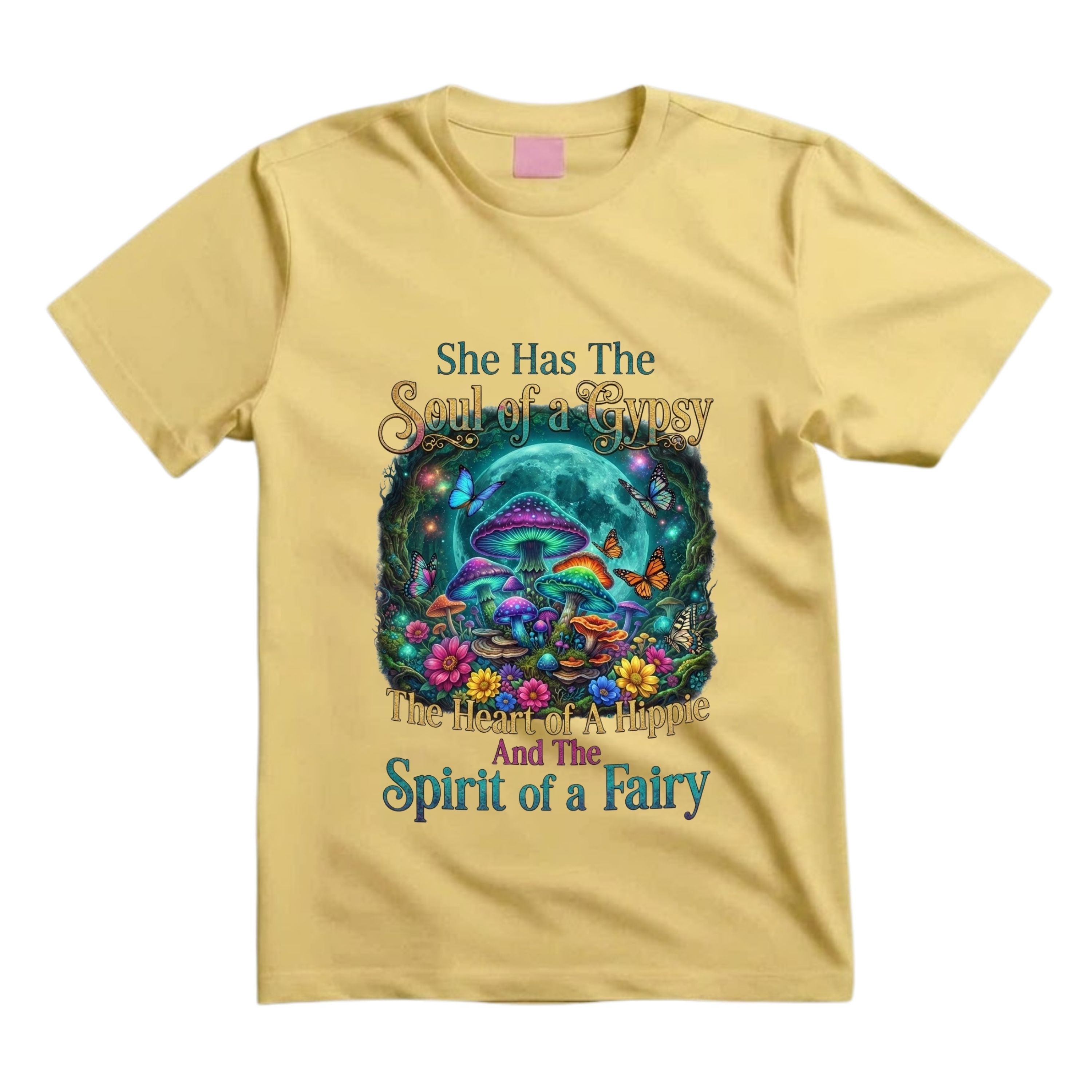 She Has The Soul Of A Gypsy T Shirt Hippie Mushroom Graphic Tee Fairy Forest Shirt Boho Mushroom Shirt Gift For Hippie Fairy Lovers