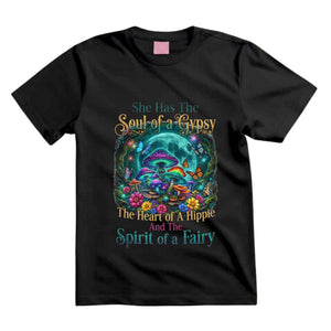She Has The Soul Of A Gypsy T Shirt Hippie Mushroom Graphic Tee Fairy Forest Shirt Boho Mushroom Shirt Gift For Hippie Fairy Lovers