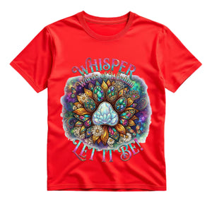Whisper Words Of Wisdom Let It Be T Shirt Crystal Dog Paw Shirt Spiritual Dog Lover Shirt Boho Sunflower Paw Print Shirt Hippie Dog Mom Shirt Gift For Dog Lovers