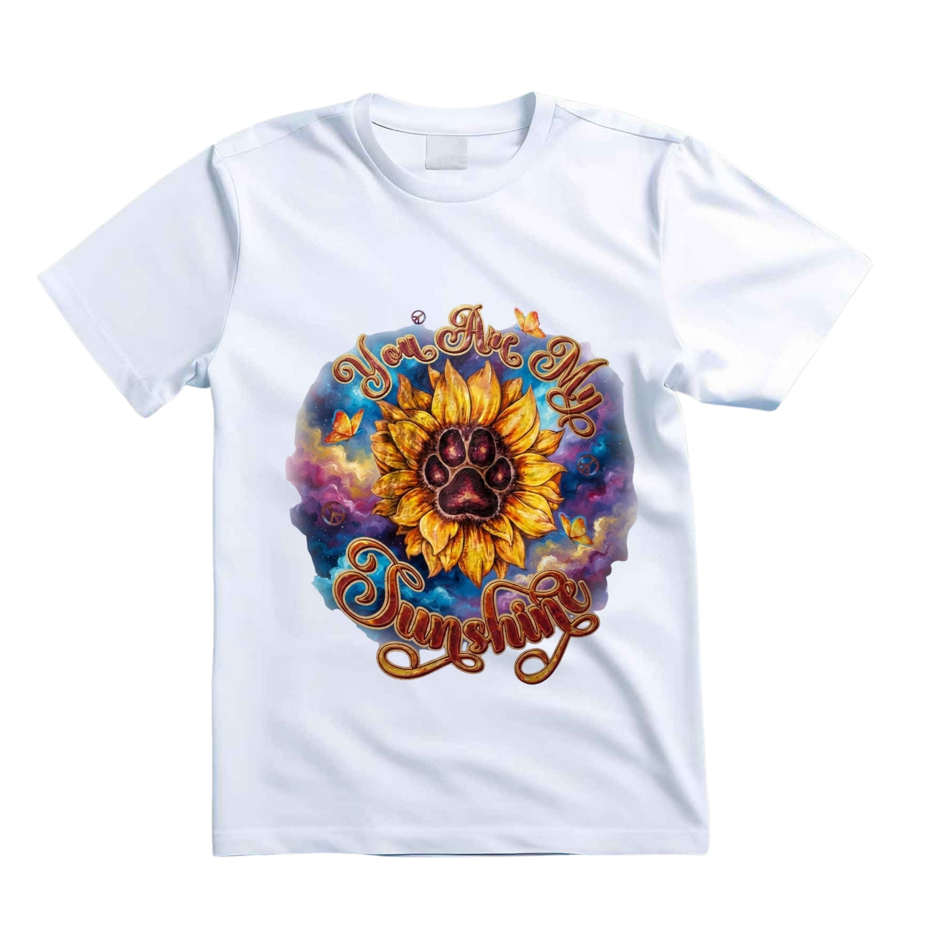 You Are My Sunshine T Shirt Sunflower Dog Paw Shirt Hippie Dog Mom Shirt Butterfly Sunflower Paw Print Shirt Boho Sunshine Shirt Gift For Dog Lovers