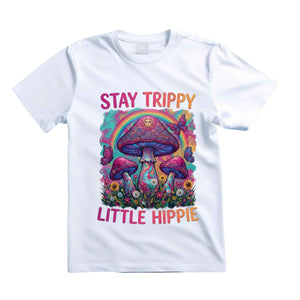 Stay Trippy Little Hippie T Shirt Psychedelic Mushroom Graphic Tee Trippy Sun Mushroom Shirt Boho Hippie Shirt Butterfly Mushroom Shirt Gift For Hippie Lovers