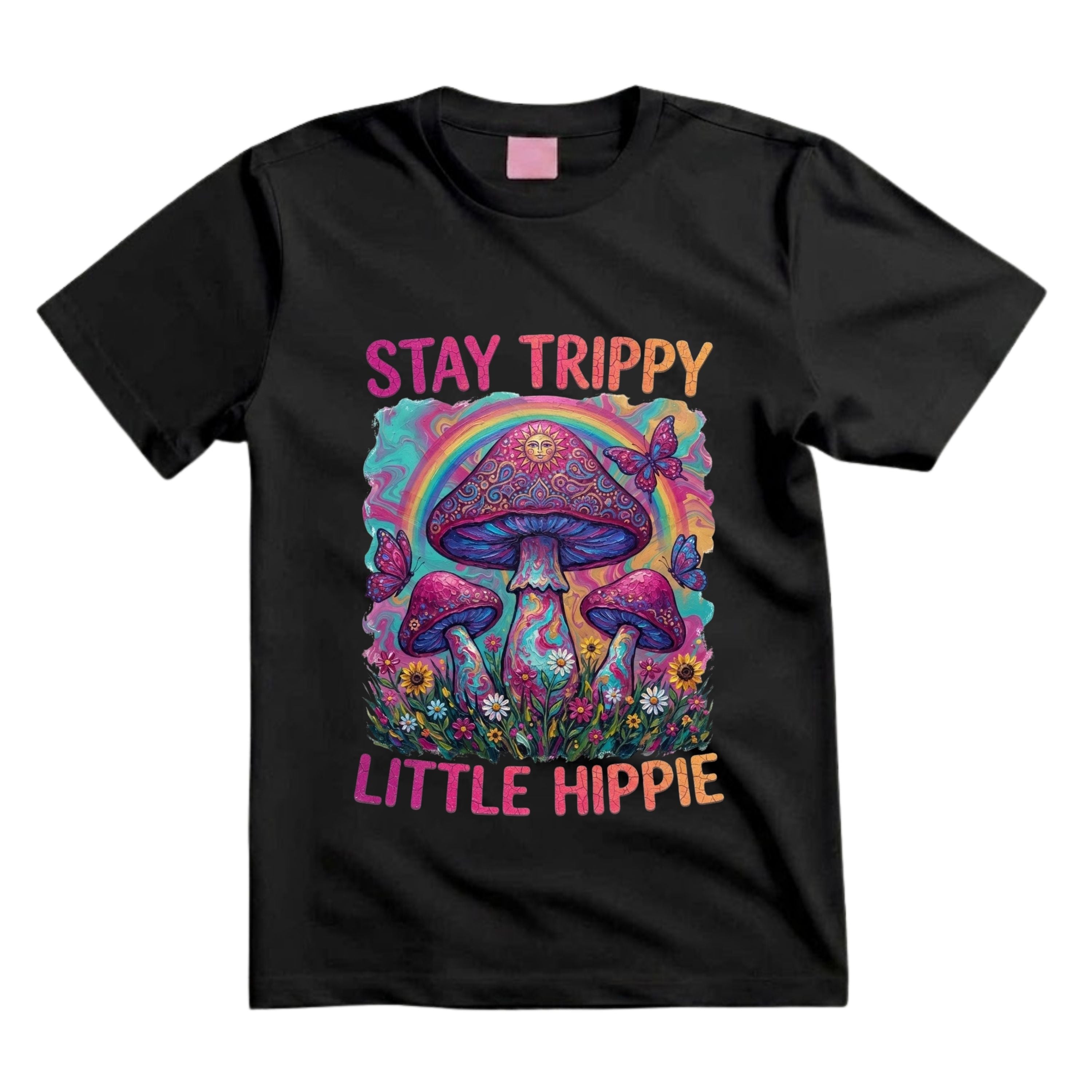 Stay Trippy Little Hippie T Shirt Psychedelic Mushroom Graphic Tee Trippy Sun Mushroom Shirt Boho Hippie Shirt Butterfly Mushroom Shirt Gift For Hippie Lovers