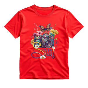 Hippie Soul T Shirt Camera Graphic Tee Boho Photographer Shirt Flower Camera Shirt Butterfly Camera Shirt Gift For Hippie Photography Lovers