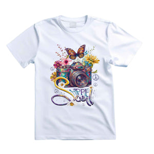 Hippie Soul T Shirt Camera Graphic Tee Boho Photographer Shirt Flower Camera Shirt Butterfly Camera Shirt Gift For Hippie Photography Lovers