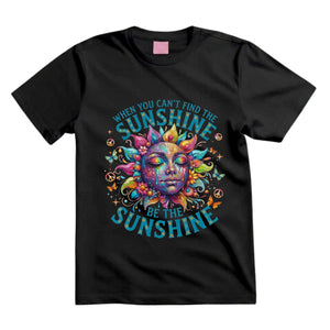 When You Can't Find The Sunshine Be The Sunshine T Shirt Hippie Sun Graphic Tee Boho Sunshine Shirt Psychedelic Sun Face Shirt Inspirational Butterfly Shirt Gift For Hippie Lovers