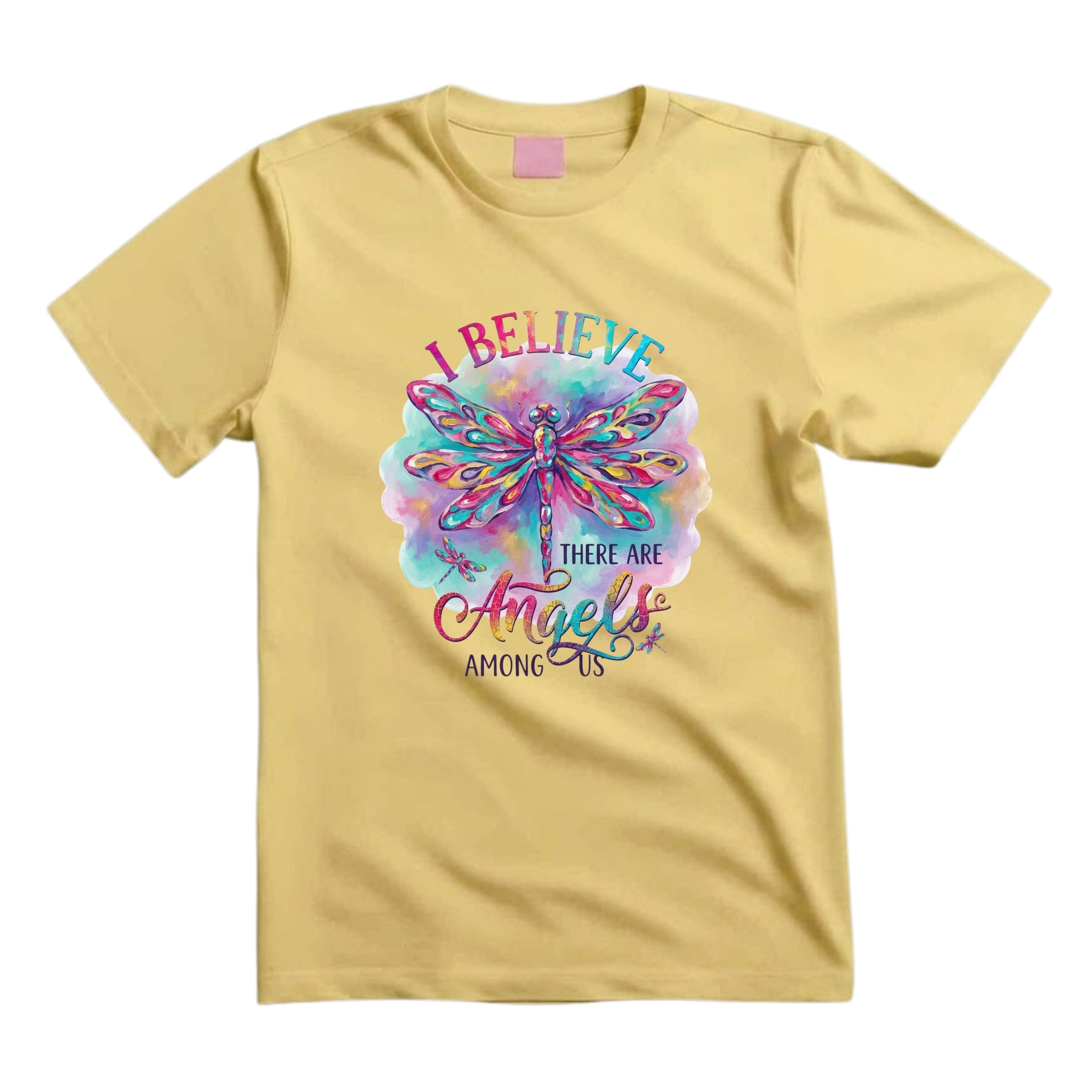 I Believe There Are Angels Among Us T Shirt Dragonfly Graphic Tee Boho Angel Wings Shirt Colorful Dragonfly Shirt Spiritual Dragonfly Shirt Gift For Dragonfly Lovers