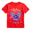 I Believe There Are Angels Among Us T Shirt Dog Paw Angel Wings Graphic Tee Boho Pet Memorial Shirt Psychedelic Paw Print Shirt Colorful Butterfly Shirt Gift For Dog Lovers