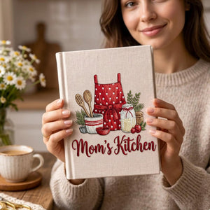 Personalized embroidered recipe book handmade linen cookbook farmhouse kitchen gift 7