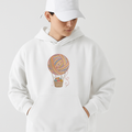Hot Air Balloon Embroidered Hoodie – Yarn Knitting Crochet Design, Cozy Gift for Craft Lovers