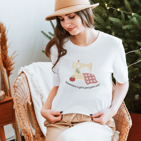 Vintage Sewing Machine : "Sometimes a Girl's Just Gotta Sew" Design