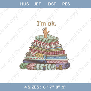 Im Ok Sewing Embroidery File Funny Quilting Quote Design Machine Embroidery For Sweatshirts Hoodies Apparel Quilter Sewing Lover