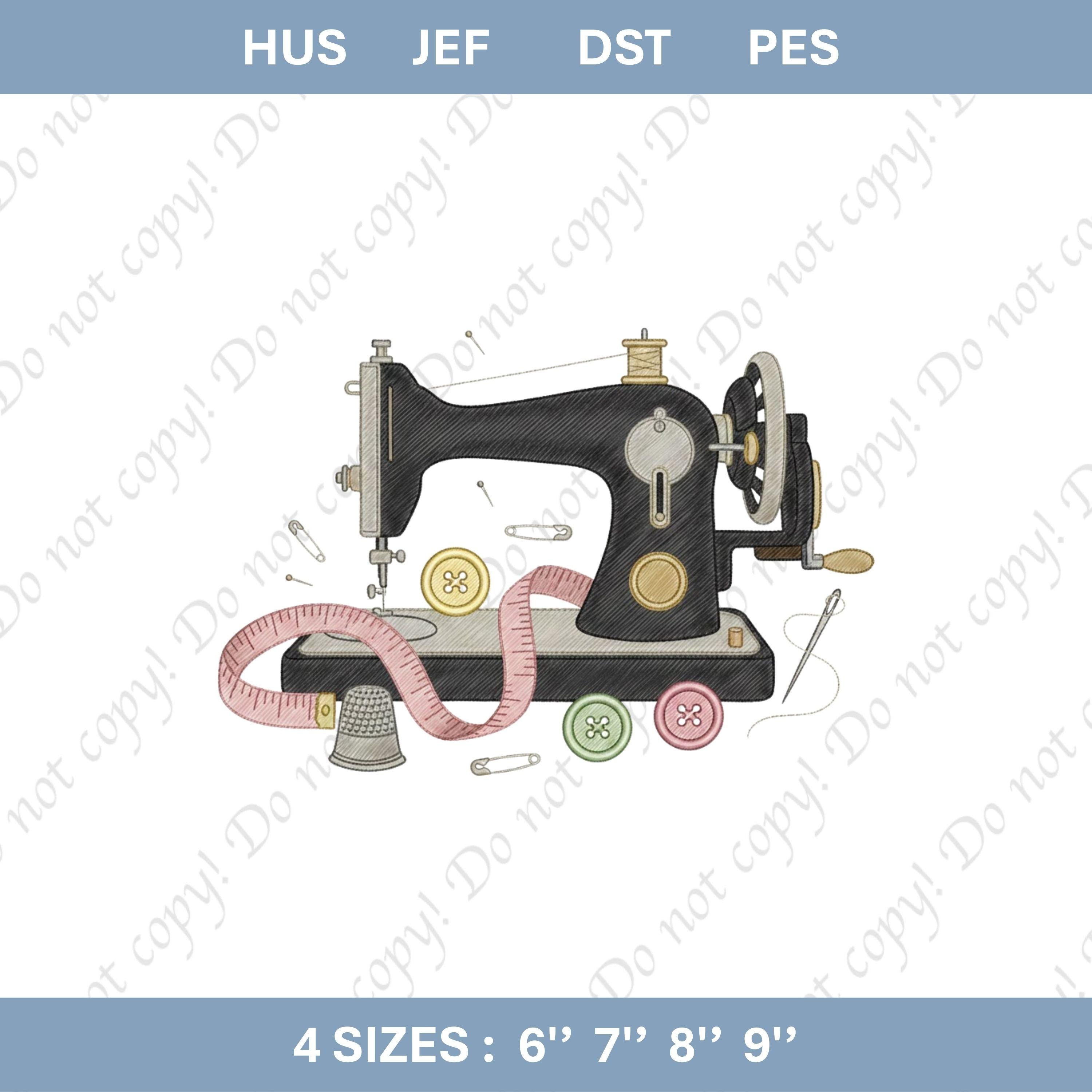 Vintage Sewing Machine Embroidery File Floral Sewing Tools Design Seamstress Tailor Craft Machine Embroidery For Apparel Bags Home Decor