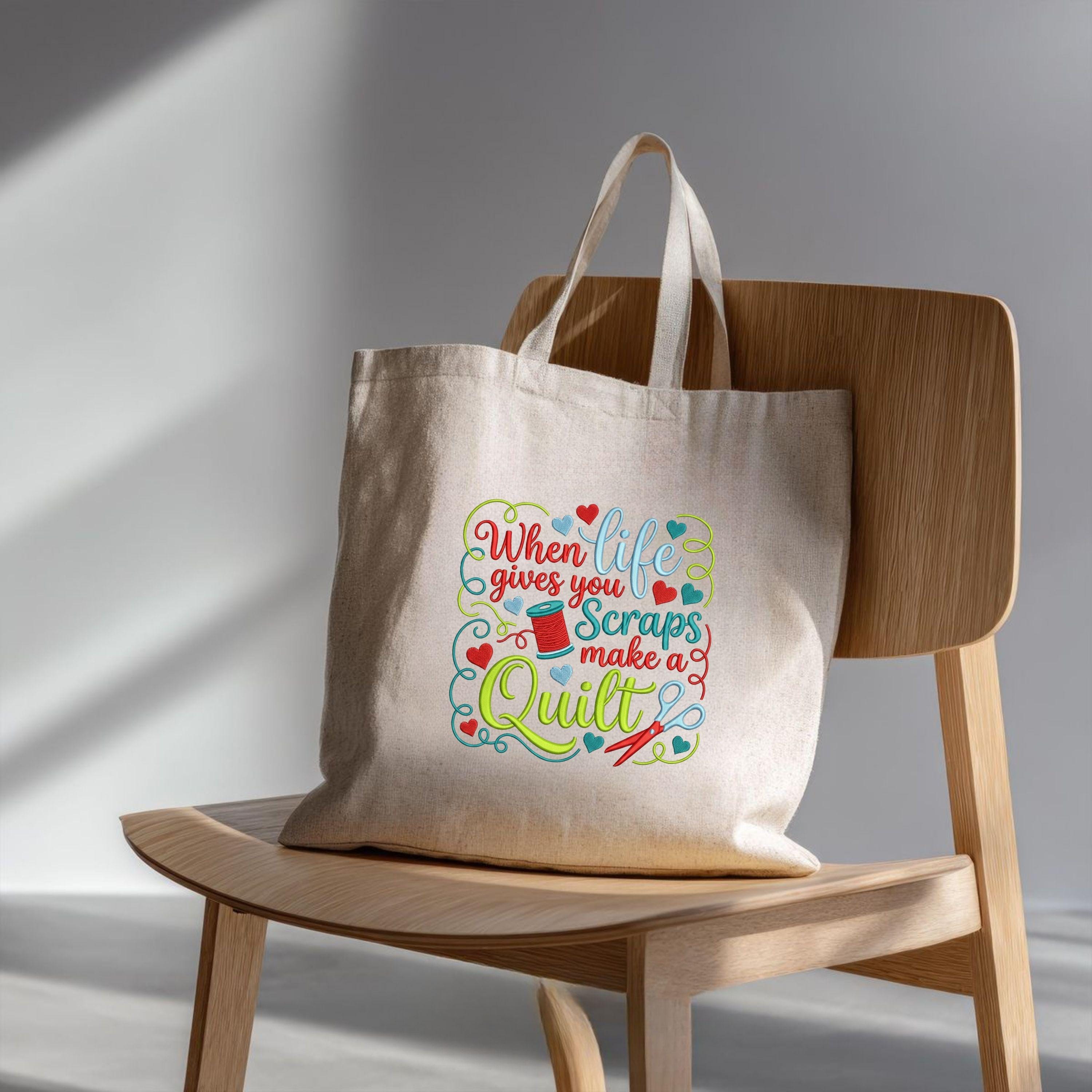 Life Gives You Scraps Quilting Embroidery File Sewing Quote Machine Stitch Design Quilter Gift Patchwork Craft Hoop Art Sewing Lover Pattern