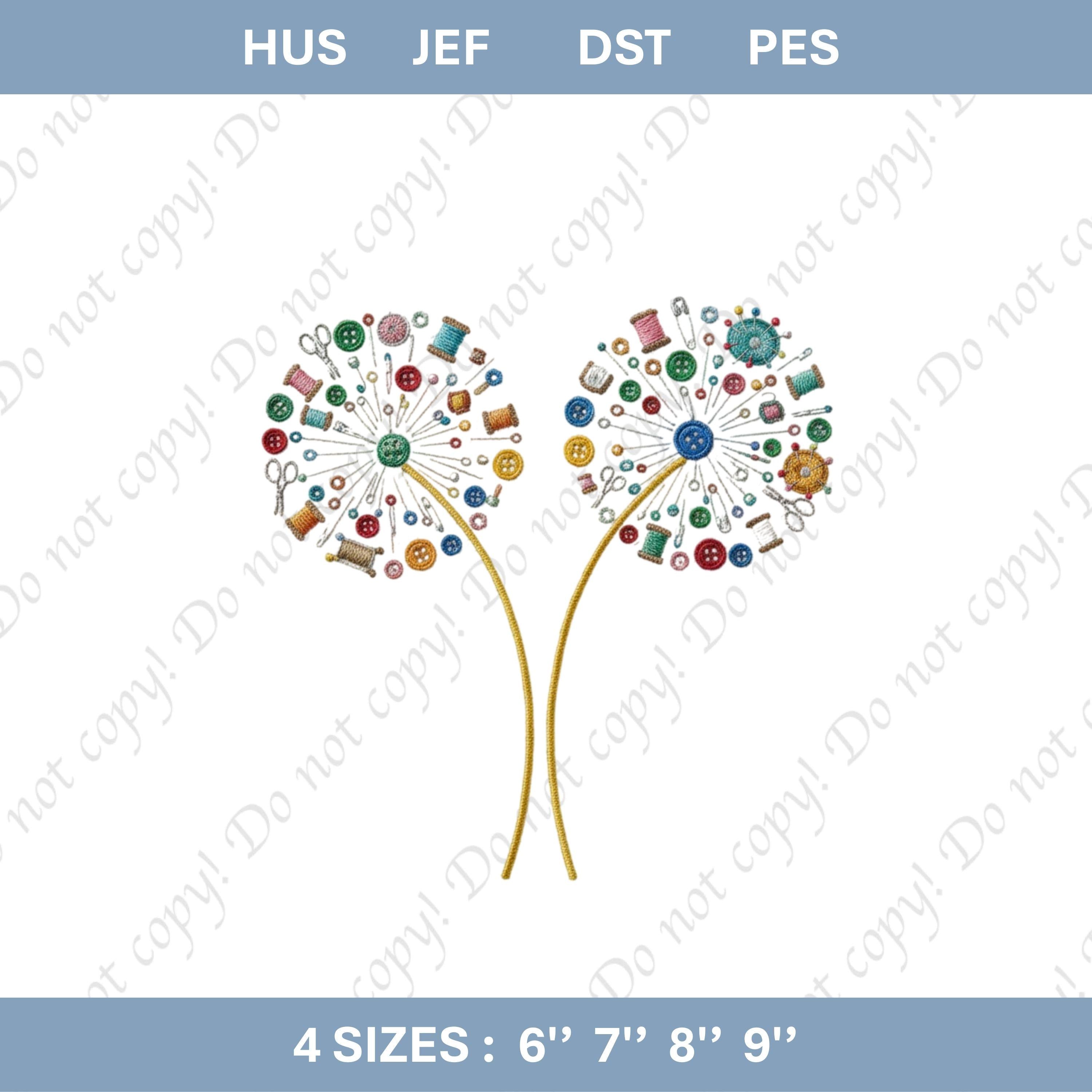 Cute Sewing Dandelion Embroidery File Quilting Equipment Design Machine Embroidery Pattern Quilter Gift Stitch Design