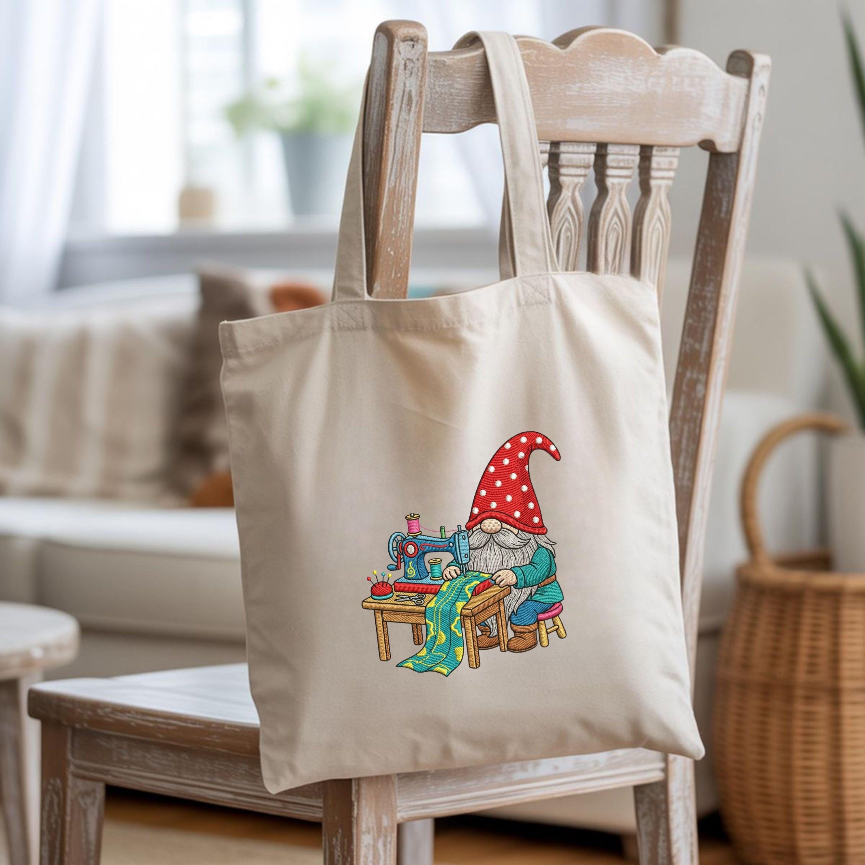 Gnome Teatowel Embroidery File Cute Summer Gnome Machine Embroidery Design Kitchen Towel Stitch Pattern Sewing Craft Seamstress Gift