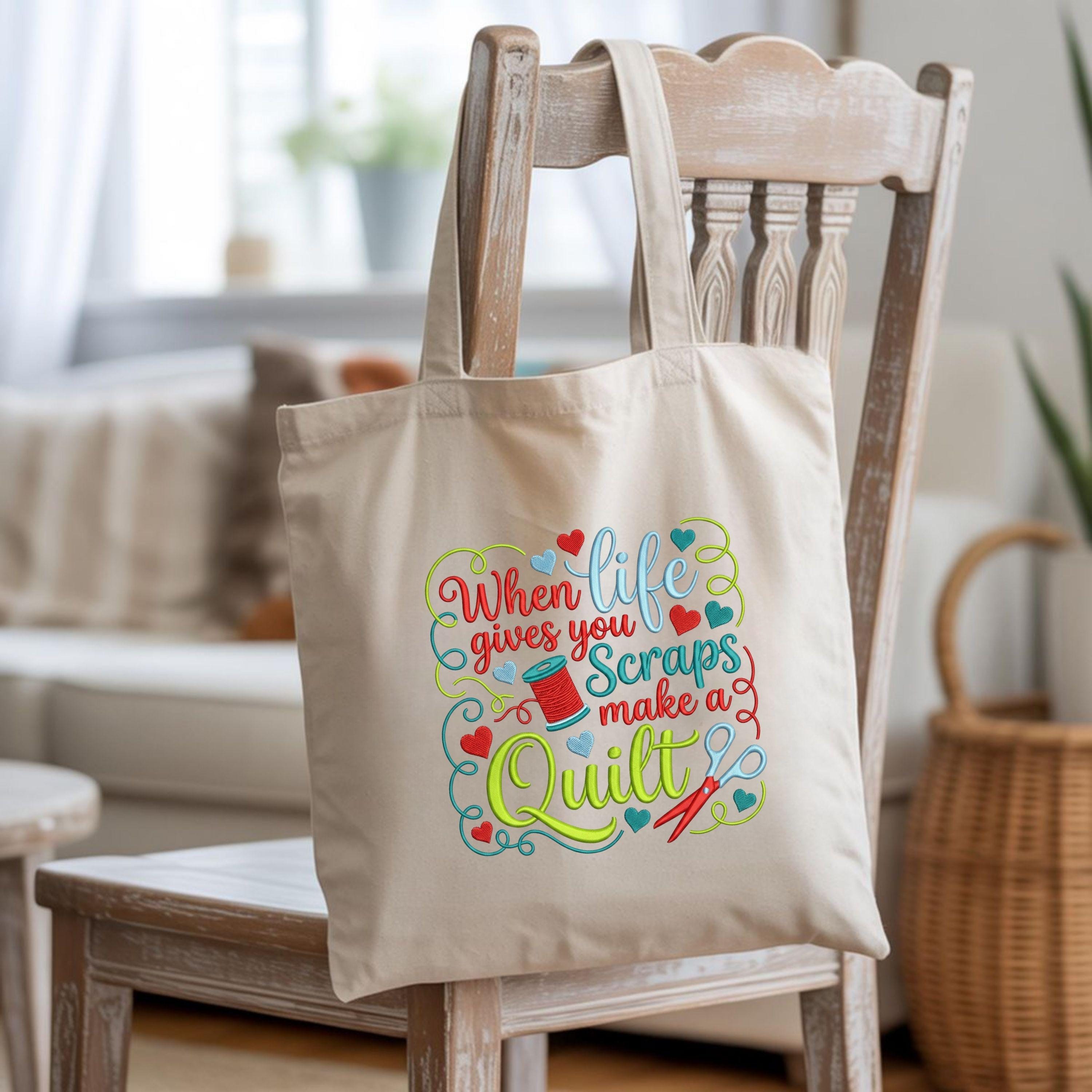 Life Gives You Scraps Quilting Embroidery File Sewing Quote Machine Stitch Design Quilter Gift Patchwork Craft Hoop Art Sewing Lover Pattern