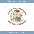 Funny Cat Sewing Machine Embroidery File Quilting Cat Design Sewing Lover Gift Cute Cat Pattern Machine Embroidery File For Crafters