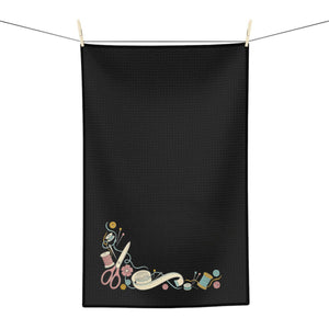 Floral Sewing Border Embroidery File: Scissors, Tape Measure, Spool (Digital Download)