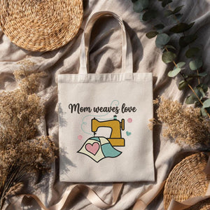 Mom Weaves Love Embroidery File: Sewing Machine Design (Digital Download)