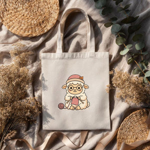 Sheep Knitting Embroidery File: Kawaii Lamb Yarn Design (Digital Download)