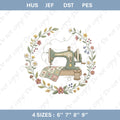 Floral Wreath Sewing Machine Embroidery File (Digital Download)