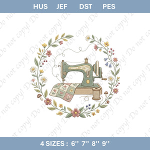 Floral Wreath Sewing Machine Embroidery File (Digital Download)